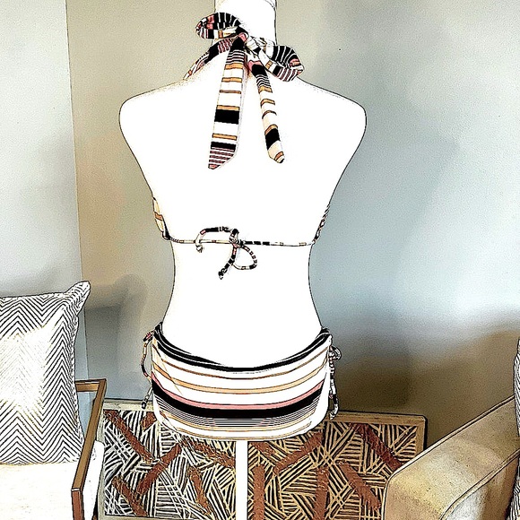 InGear Orange, Brown, and White String 👙 Bikini 👙 with Adjustable Bottoms. - Picture 5 of 9